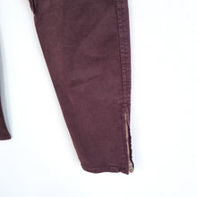 Load image into Gallery viewer, J Brand Jodhpurs Jeans Wine Burgundy Skinny Ankle Zip Trousers Equestrian 28