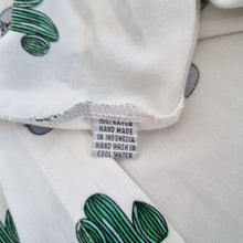 Load image into Gallery viewer, Ahimsa Bali Shirt Cactus Print Men's White Short Sleeves Casual Festival Large