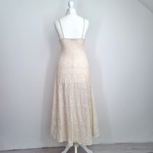 Load image into Gallery viewer, Zara Lace Midi Dress Small Embroidered Cream Slip A Line Fit & Flare Strappy