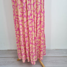 Load image into Gallery viewer, Matalan Papaya Maxi Dress UK 14 Off the Shoulder Pink 100% Viscose Summer Boho