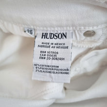 Load image into Gallery viewer, Hudson Jeans White Skinny Nico Mid Rise Ankle Stretch Slim Fit Size W26 UK 8