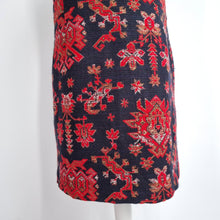 Load image into Gallery viewer, Laura Ashley Dress Tapestry Shift UK 16 Navy Red Paisley Lined Work Sleeveless