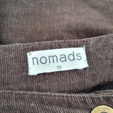 Load image into Gallery viewer, Nomads Corduroy Skirt Brown A Line Knee Length Pockets Lined Buttons Cotton 10