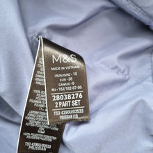 Load image into Gallery viewer, M&S Per Una Coat Puffer Belted Blue Quilted Longline Pockets Lined Nylon Size 10