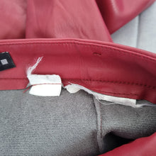 Load image into Gallery viewer, Zara Faux Leather Trousers Burgundy Dark Red Skinny Ankle Zip High Rise XS