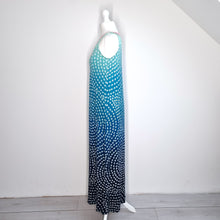 Load image into Gallery viewer, Monsoon Maxi Dress Jersey Small Ombre Blue Summer Pattern Holiday Cruise Grecian