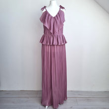 Load image into Gallery viewer, Vintage Uninhibited Dress Pleated 1970s Maxi Lilac Rare Strappy Occasion Fits 10