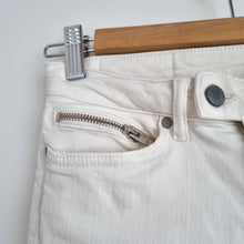 Load image into Gallery viewer, AllSaints White Biker Jeans Crop W27 Low Rise Zip Skinny Stretch Trousers 6 8