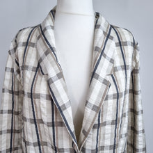 Load image into Gallery viewer, Vintage Heather Valley Blazer Jacket 16 Tartan Check Cotton Edinburgh Beige
