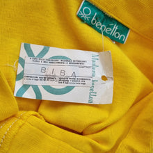 Load image into Gallery viewer, Vintage Benetton Polo Shirt Yellow Deadstock New Fitted Top Dagger Collar 6 8