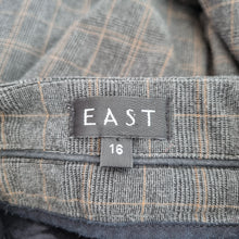 Load image into Gallery viewer, East Trousers Tweed Check Grey Straight Wide Leg Tailored Dress Pants Work 16