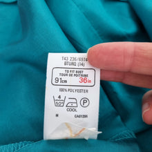 Load image into Gallery viewer, Vintage St Michael Shirt 80s Teal Pintuck Mandarin Collar Blouse 10 12 14 M&S