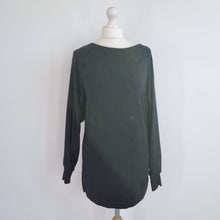 Load image into Gallery viewer, ME + EM Top T-shirt Tunic Black Long Sleeve Modal Basic Ruched Stretch Cuffed 12