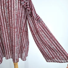 Load image into Gallery viewer, Reiss Ruffle Top Blouse Adelaide NEW Red Black Print Chiffon Long Sleeves 12