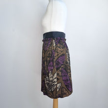Load image into Gallery viewer, Orla Kiely Skirt Tulip High Waist Brown Purple Retro Print Lined Knee Length 10