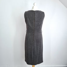 Load image into Gallery viewer, Jasper Conran Shift Dress Grey Textured UK 12 Sleeveless Work Office Tweed