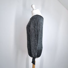 Load image into Gallery viewer, Vintage Richards Jumper Metallic Sparkle Embellished UK 14/16 Silver Grey Knit