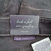 Load image into Gallery viewer, NYDJ Slim Straight Jeans UK20 NEW Dark Grey Velvet Lift Tuck Slimming High Rise