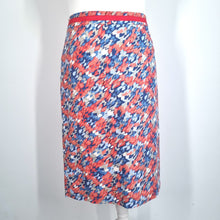 Load image into Gallery viewer, Boden Pencil Skirt Abstract Print Knee Length Tall Red Blue Lined Cotton 18 Long
