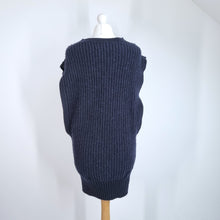 Load image into Gallery viewer, AllSaints Knitted Jumper Dress Large Navy Chunky Open Sides Tunic Vest Mouleon