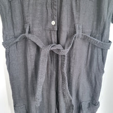 Load image into Gallery viewer, Next Black Boiler Suit Linen Blend UK 12 Cargo Utility Jumpsuit Belted Casual