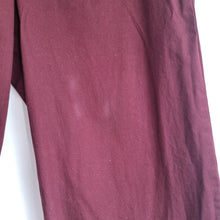 Load image into Gallery viewer, Toast Trousers Burgundy Wide Leg 10 Crop High Rise Cotton Marked Side Buttons