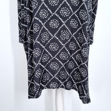 Load image into Gallery viewer, Masai Dress Tunic Pockets XL High Low Midi Black Long Sleeves Print Lagenlook