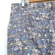 Load image into Gallery viewer, Next Floral Chino Trousers UK 14 Long Blue Print Cotton Blend Liberty Style