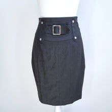 Load image into Gallery viewer, Karen Millen Pencil Skirt Black Belt Buckle High Rise Knee Length Work Y2K 8