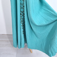 Load image into Gallery viewer, Zecca Maxi Dress Turquoise Blue Backless Strappy Boho Festival Summer One Size