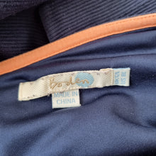 Load image into Gallery viewer, Boden Dress Shift Navy Blue Ribbed Pencil 3/4 Sleeves Work Occasion 12 Long