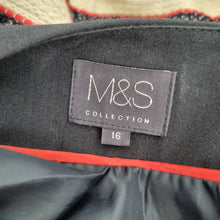 Load image into Gallery viewer, M&S Striped Blazer Jacket Cream Red Navy Nautical Preppy Woven Cotton Lined 16