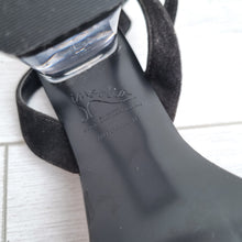 Load image into Gallery viewer, M&S Autograph Suede Sandals Clear Perspex Block Heel Black Size 5.5 Strappy