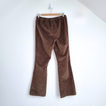 Load image into Gallery viewer, Cotton Traders Corduroy Trousers UK 16 Brown Elastic Waist Bootcut Flare High