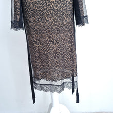 Load image into Gallery viewer, AllSaints Dress Leopard Print Tulle Kiara Linleo Party Long Sleeves Grunge Small