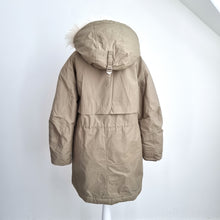 Load image into Gallery viewer, M&S Parka Coat Hooded UK 8 Khaki Faux Fur Trim Winter Jacket Padded Warm Pockets