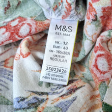 Load image into Gallery viewer, M&S Linen Blend Dress UK 12 Shift Tropical Floral Colourful Summer Sleeveless