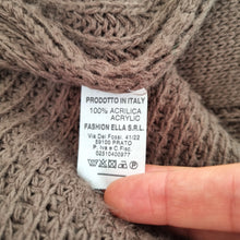 Load image into Gallery viewer, Italian Long Chunky Knit Cardigan Duster Brown Open Front Pockets Boho Cosy
