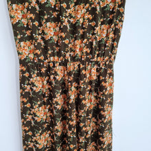 Load image into Gallery viewer, NWT Ruby Rocks Jumpsuit Brown Floral Print 8 Autumn Sleeveless Tapered Buttons