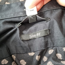 Load image into Gallery viewer, Diesel Men's Shirt Skull Crown Print Grey Slim Fit Long Sleeves Cotton Size XL