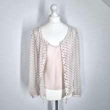 Load image into Gallery viewer, M&S Autograph Twinset Blouse UK 10 Chiffon Cream Ditsy Print Camisole Work