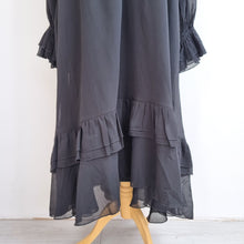 Load image into Gallery viewer, Monsoon Midi Dress Black Large Aurelia Long Sleeve Ruffle NEW Bow Party Gothic