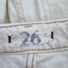 Load image into Gallery viewer, We The Free People Jeans Ripped Off-White Ankle W26 Wide Leg Button High Rise