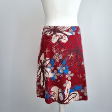 Load image into Gallery viewer, White Stuff Reversible Skirt A Line Floral Birds Red Blue 100% Cotton Knee 14