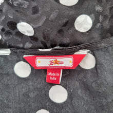 Load image into Gallery viewer, Joe Browns Blouse Polka Dot Plus Size 24 Black Smock Peplum Top Wrap Long Sleeve