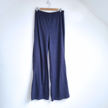 Load image into Gallery viewer, Long Tall Sally Trousers UK 16Soft Knit Wide Leg Flare Navy Blue Pull On Lounge