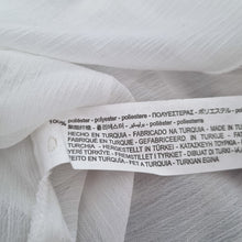 Load image into Gallery viewer, Zara Lavaliere White Blouse XS Sheer Oversized Bow Tunic Chiffon Steampunk