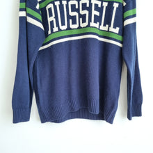 Load image into Gallery viewer, Vintage Russel Athletic Jumper Knit Logo Men's Navy Blue Sweater Preppy XS