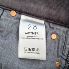 Load image into Gallery viewer, Mother Jeans Flared Runaway Heel Black Grey Size 28 High Rise Bootcut Denim Tall