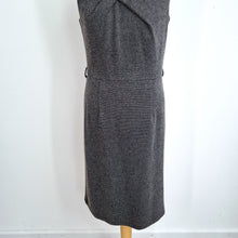 Load image into Gallery viewer, Jasper Conran Shift Dress Grey Textured UK 12 Sleeveless Work Office Tweed